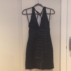 Black BCBG MaxAzria Halter Cocktail Dress